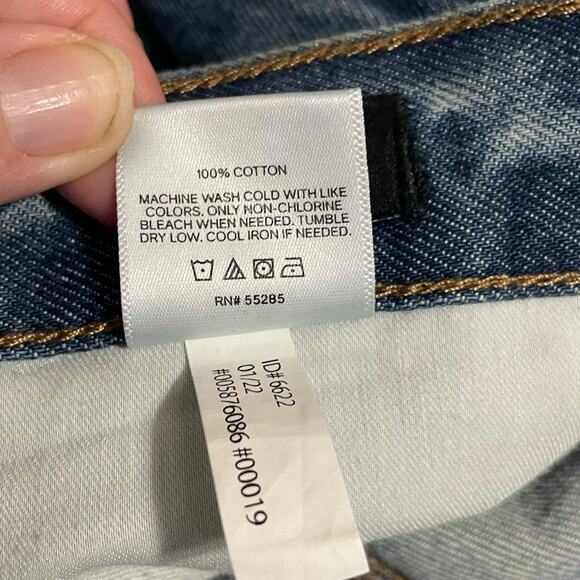 Express Womens Shorts Size 14 Blue Mom Shorts Button Fly Super High Rise Denim - Picture 7 of 13